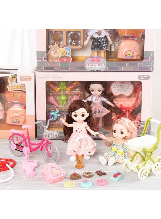 Children's Toy Simulation Tongle Barbie Doll Set Gift Box Girl Dress Up Toy Princess Oversized Gift-Color:Small Dessert Shop 24*6*18】 - Image 2