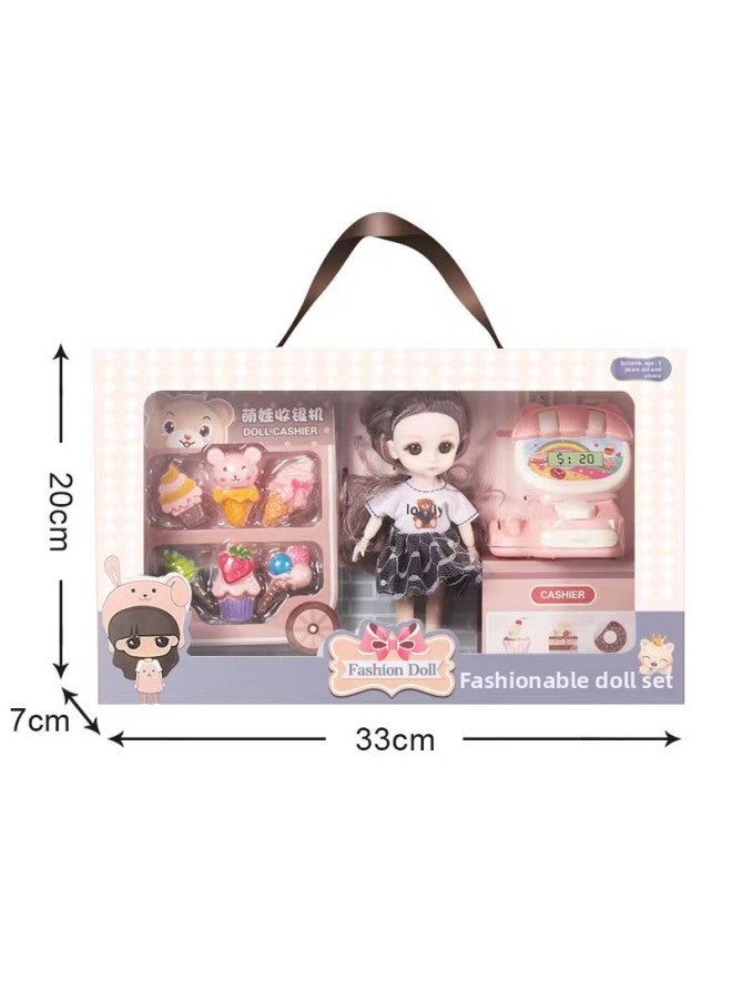 Children's Toy Simulation Tongle Barbie Doll Set Gift Box Girl Dress Up Toy Princess Oversized Gift-Color:Small Dessert Shop 24*6*18】 - Image 1