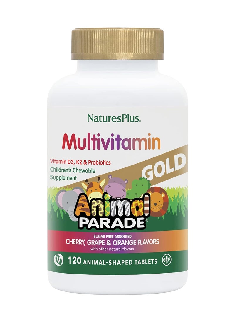 Nature's Plus - Children'S Chewable Multi Vitamin Mineral Supplement Natural Assorted Flavors - 120 Animal Shaped Tablets - Image 1