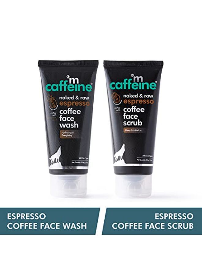 MCaffeine Exfoliating Face Wash & Face Scrub Combo | Espresso Coffee Facial Kit Pack Of 2 (150Ml) | Energizes Skin And Removes Blackheads And Whiteheads - Image 3