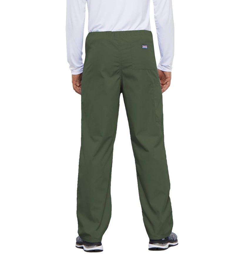Cherokee Men's Originals Unisex Drawstring Cargo Scrub Pant, Olive, Large/Tall - Image 3