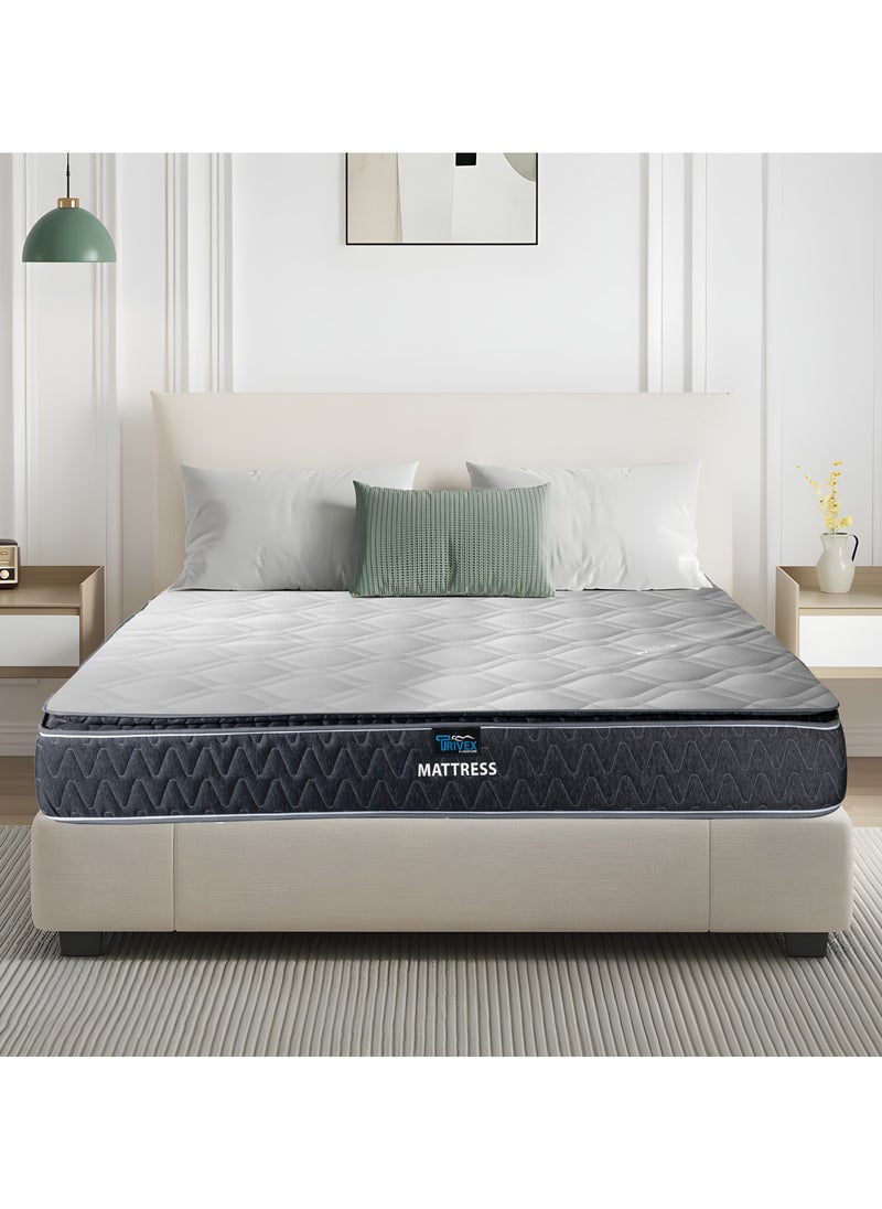TRIVEX - Queen Size Bonnell Spring Mattress 27cm Thick Hybrid Mattress With Pillow Top Edge Support Medium Firm Durable & Comfortable with Long Warranty Mattress 160x200 - Image 1