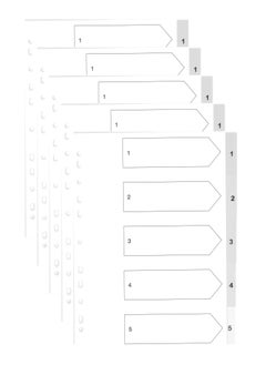 Generic 5-Pack 5 Tab Plastic Divider Grey  - Image 1