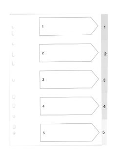 Generic 5-Pack 5 Tab Plastic Divider Grey  - Image 2