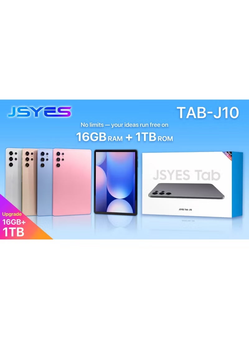 JSYES تاب J10 لوحي أندرويد عالي الأداء 16 جيجابايت رام + 1 تيرابايت تخزين، كاميرا ثلاثية، شاشة كبيرة، معالج سريع لوحي للألعاب، الدروس عبر الإنترنت، العمل المكتبي، البث المتعدد والمهام المتعددة - Image 4
