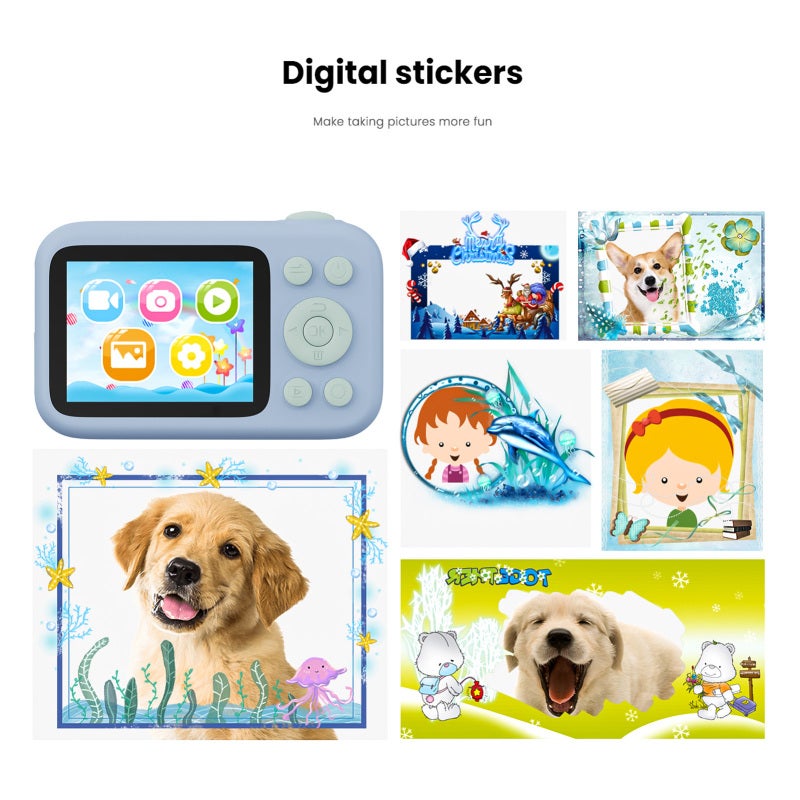 Mini Digital Camera: 12MP Resolution 1080P HD LCD Display Green - Auto Focus & Auto Brightness Digital Video Camera for Kids - Image 4