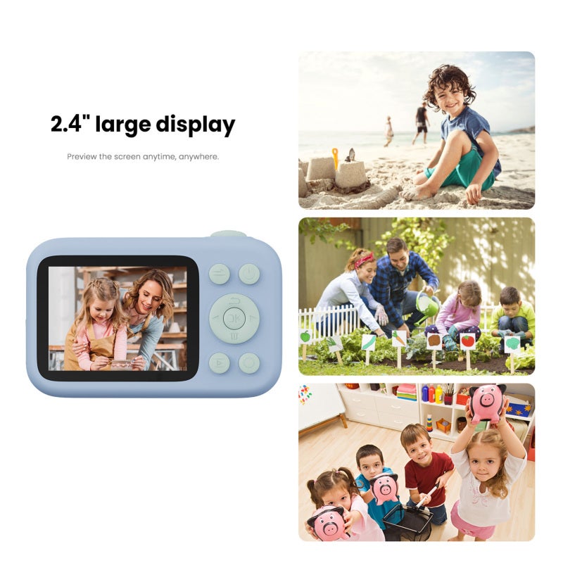 Mini Digital Camera: 12MP Resolution 1080P HD LCD Display Green - Auto Focus & Auto Brightness Digital Video Camera for Kids - Image 2
