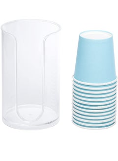 Excefore 2 Pack Plastic Small Disposable Paper Cup Dispenser Storage Holder for Bathroom Vanity Countertops RinsingMouthwash Cups  - Image 2