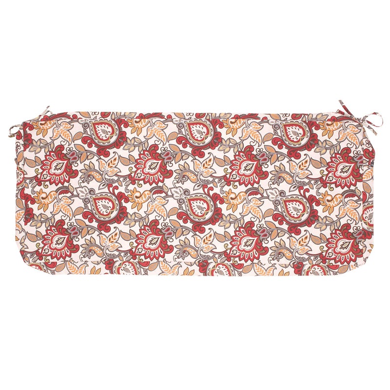 Magpie Fabrics Magpie Fabrics Patio Bench Cushion Cover 42x18x3 Inch NO Insert Water Resistant Outdoor Loveseat Replacement Cover with Zipper Botanical Red Orange 