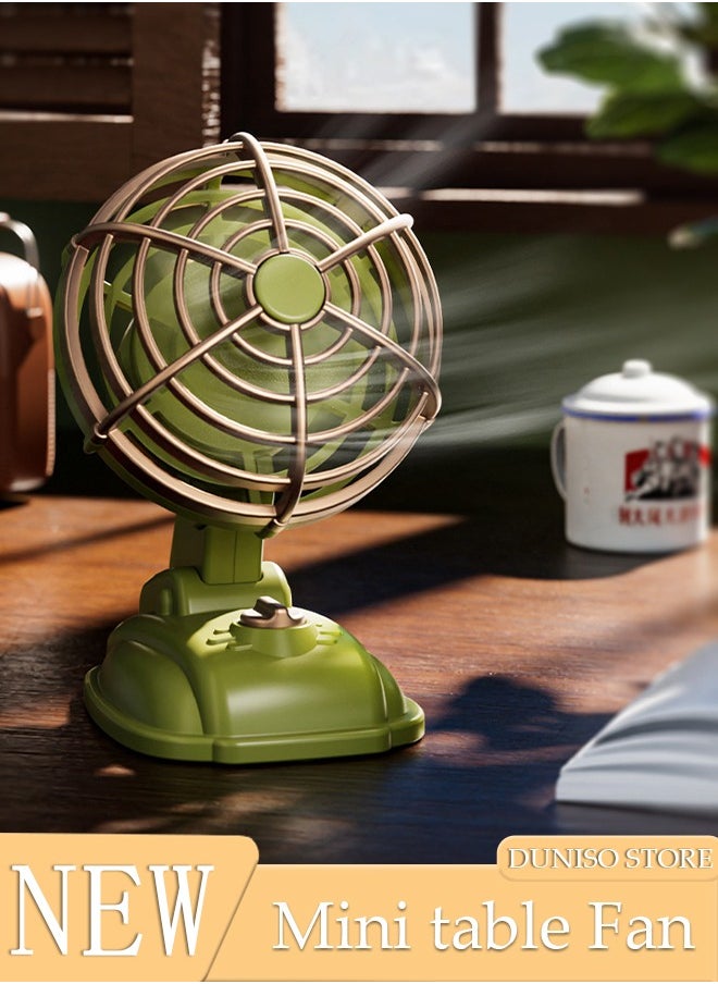 DUNISO Mini Table Fan, Small USB Desk Fan Battery Operated, 30° Rotation, 2 Speed, Little Portable Cooling Table Fan Fast Cooling for Home Office Bedroom Dorm Indoor Outdoor Summer Gift  - Image 1