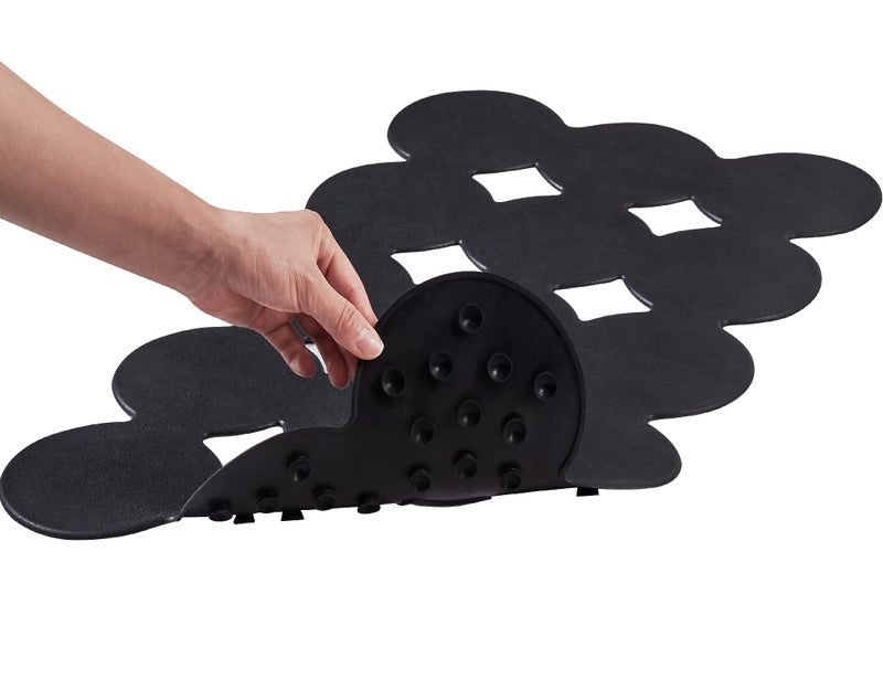 Webos Patented Non Slip Bathtub Mat Shower Mat Bath Mat Tub Mats with Strong Suction Cups Soft Natural Rubber Bath Mat for Inside The tub CircleBlack 28x16 inch