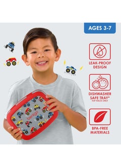 Kids Prints Leak Proof, 5 - Compartment Bento - Style Kids Lunch Boxideal Portion Sizes For Ages 3 To 7 Bpa - Free, Dishwasher Safe , Food - Safe Materials (Trucks) - pzsku/ZF3C36C6A5951CF64A2AFZ/45/_/1734417371/f6a32803-f138-46ad-849c-b2f712fed491