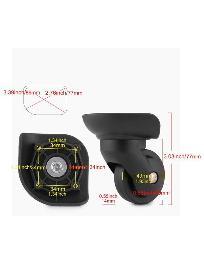bstinay 2 pcs W293# Swivel Castors Luggage Replacement Travel Suitcase Wheels Accessory - Image 2