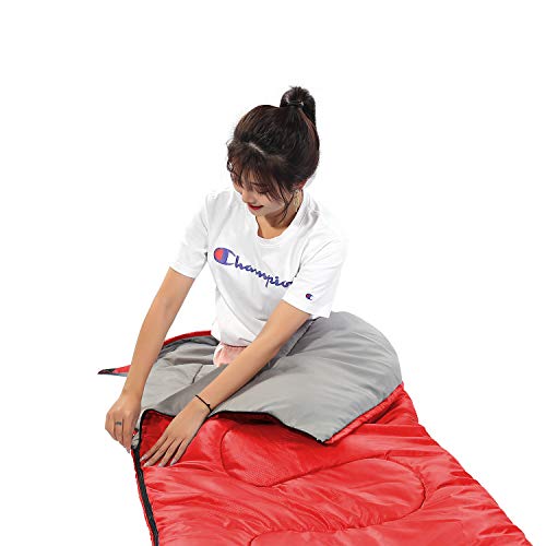 SWTMERRY Sleeping Bag 3 Seasons (Summer, Spring, Fall) Warm & Cool Weather - Lightweight,Waterproof Indoor & Outdoor Use for Kids, Teens & Adults for Camping Hiking, Backpacking and Survival (Red) - Image 5