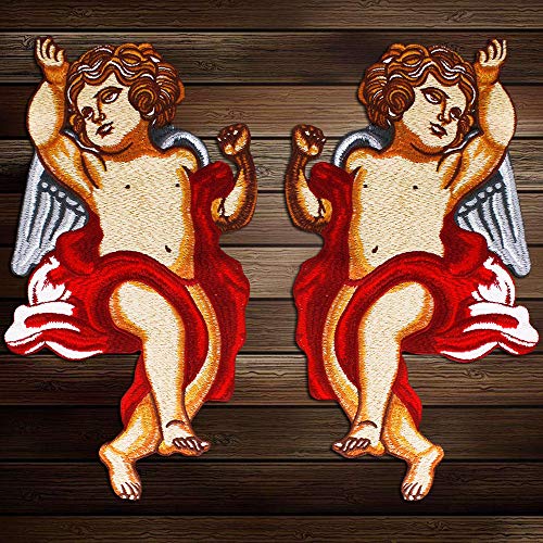Sun Urs Embroidery DIY Fashion Cupid Pattern Patch Applique Apparel Decoration Accessories Clothing 1pair - Image 3