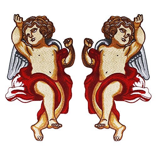 Sun Urs Embroidery DIY Fashion Cupid Pattern Patch Applique Apparel Decoration Accessories Clothing 1pair - Image 2
