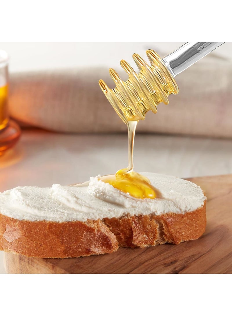 SYOSI جرة عسل زجاجية، وعاء عسل كريستالي مع ملعقة للتخزين والتقديم، حاوية عسل على شكل خلية نحل مصنوعة يدويًا مع غطاء لمطبخ الإفطار وحفلات الشاي، 9 أوقية - Image 4