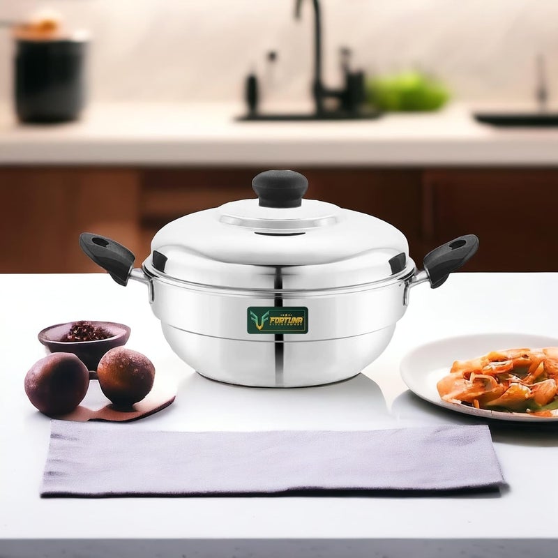FORTUNA KITCHENWARE Fortuna Idli Steamer Stainless Steel | 3 Plate, 12 Idlis | Idli Pot/Idli maker stainless steel, Gas & Induction compatible | Small idli maker | Multi Kadai (12 Idly) - Image 5