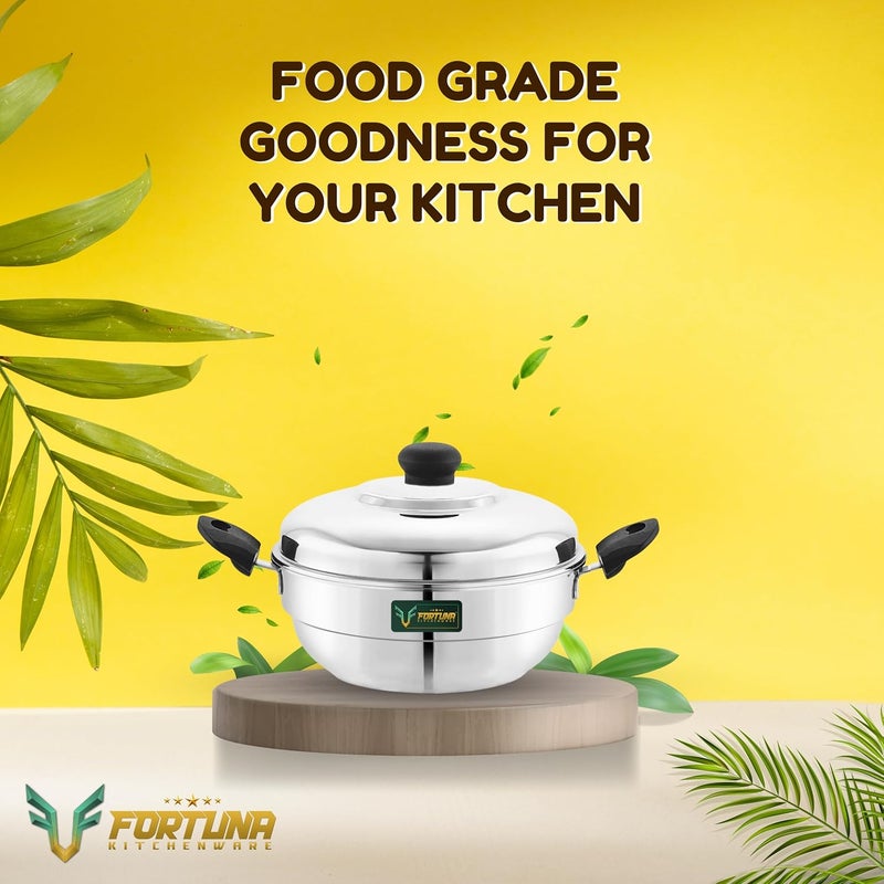 FORTUNA KITCHENWARE Fortuna Idli Steamer Stainless Steel | 3 Plate, 12 Idlis | Idli Pot/Idli maker stainless steel, Gas & Induction compatible | Small idli maker | Multi Kadai (12 Idly) - Image 4