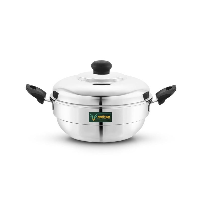 FORTUNA KITCHENWARE Fortuna Idli Steamer Stainless Steel | 3 Plate, 12 Idlis | Idli Pot/Idli maker stainless steel, Gas & Induction compatible | Small idli maker | Multi Kadai (12 Idly) - Image 1