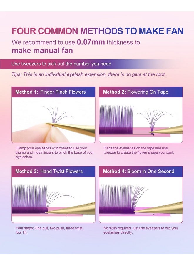 NAGARAKU Colored Eyelash Extensions 8 Colors Rainbow 0.15Mm D Curl 13Mm Individual Lashes Color Lash Clusters Purple Blue Pink Brown Classic Professional Salon Supplies  - Image 4