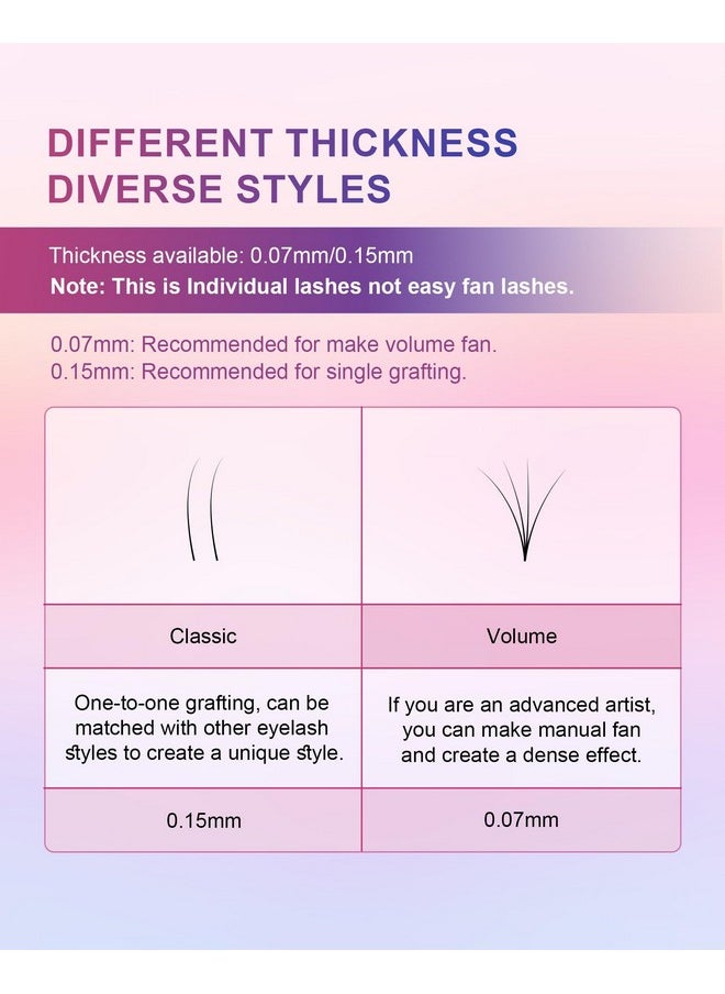NAGARAKU Colored Eyelash Extensions 8 Colors Rainbow 0.15Mm D Curl 13Mm Individual Lashes Color Lash Clusters Purple Blue Pink Brown Classic Professional Salon Supplies  - Image 3