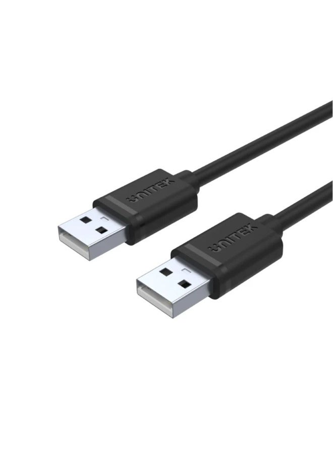 Unitek USB 2.0 to USB-A Data Cable – 1.5 Meter High-Speed USB-A Male to Male Connection, Supports 480Mbps Data Transfer, Durable and Flexible Design for Printers, External Drives, and USB Peripherals – Black - Image 1