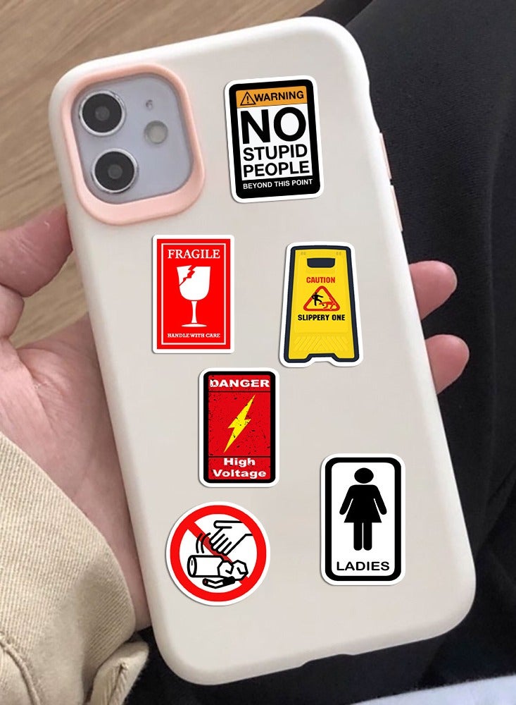 Free Air Two Sets in Total 100 Non infringement Warning Signs Cartoon Stickers, Laptop Stickers, Guitar Stickers,Luggage Stickers - Image 3