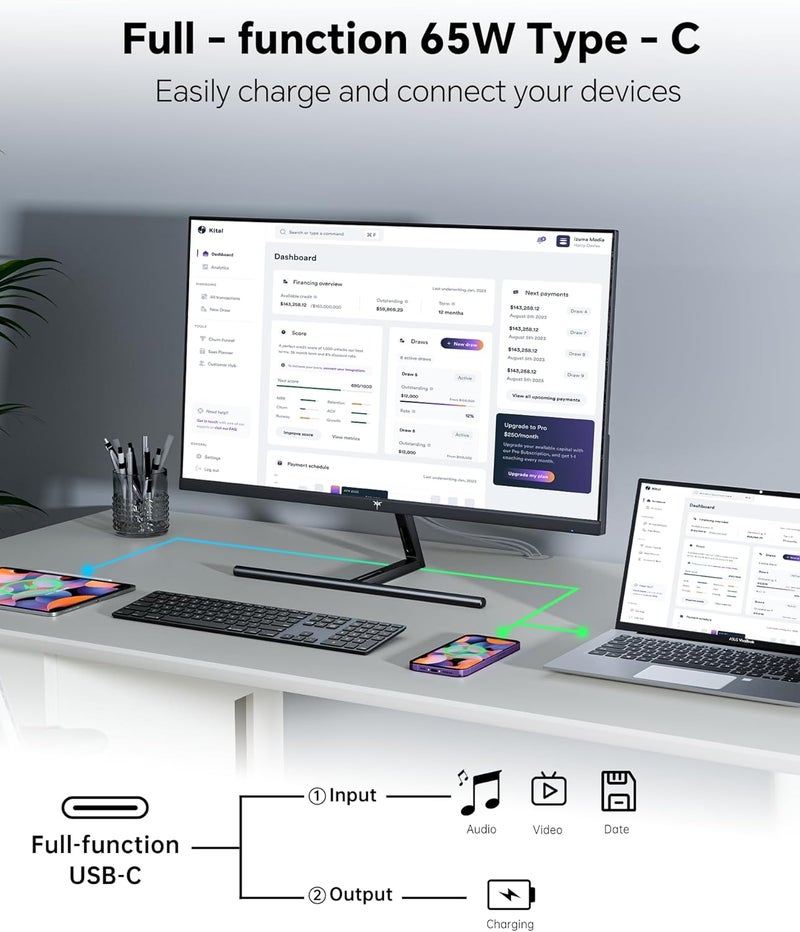 KTC 27 Inch 5K Monitor, 5120 x 2880 5K2K Monitor with 65W Type-C Port, Dual Mode Computer Monitors Compatible with Mac mini, IPS Panel, HDR 400, 217 PPI, 135% sRGB, HDMI DisplayPort, Tilt, H27P3 - Image 5