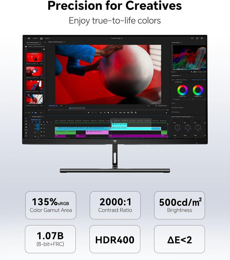KTC 27 Inch 5K Monitor, 5120 x 2880 5K2K Monitor with 65W Type-C Port, Dual Mode Computer Monitors Compatible with Mac mini, IPS Panel, HDR 400, 217 PPI, 135% sRGB, HDMI DisplayPort, Tilt, H27P3 - Image 4