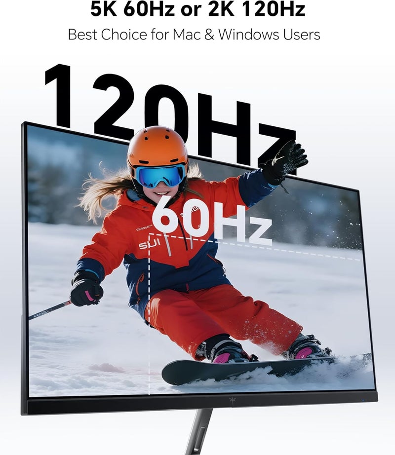 KTC 27 Inch 5K Monitor, 5120 x 2880 5K2K Monitor with 65W Type-C Port, Dual Mode Computer Monitors Compatible with Mac mini, IPS Panel, HDR 400, 217 PPI, 135% sRGB, HDMI DisplayPort, Tilt, H27P3 - Image 3
