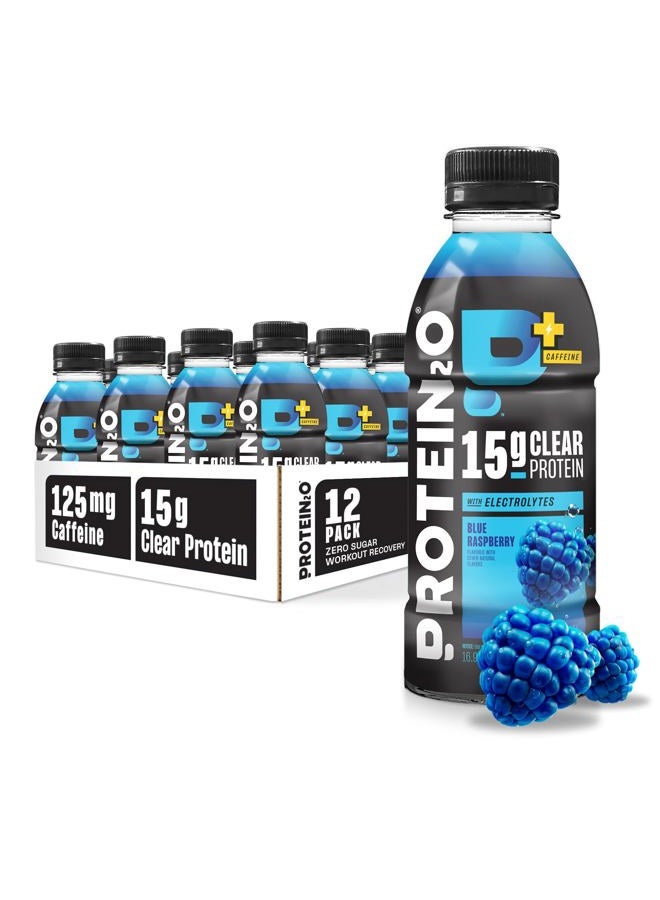 Protein2o 15g Whey Protein Infused Water Plus Energy, Blueberry Raspberry, 16.9 oz Bottle (Pack of 12) - Image 1