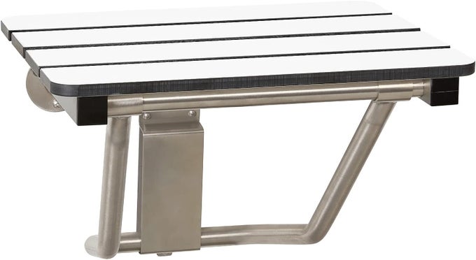 24 X 15 PHENOLIC WHITE 3 SLATS FOLDING WALL MOUNT SHOWER SEAT BENCH ADA COMPLIANT