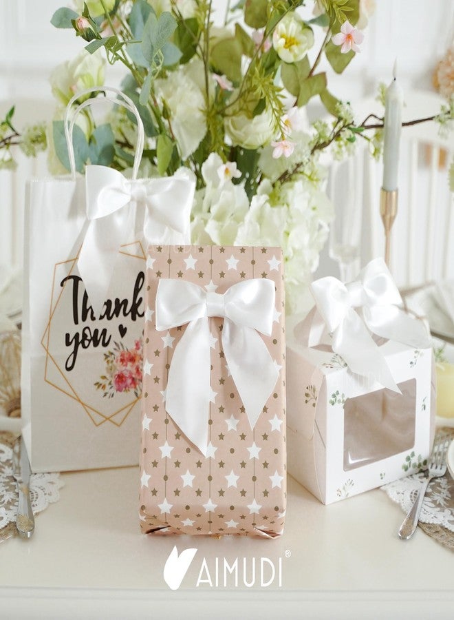 AIMUDI White Satin Bows 5.5" Bows for Gift Wrapping Satin Twist Tie Bows Premade Ribbon Bows for Treat Bags Invitations Baskets Crafts Wreaths Wedding Birthday Baby Shower Party Decorations, 24 PCs - Image 3