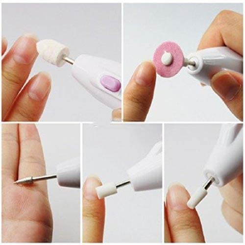 Whitecloud TRANSFORMING HOMES Electric Nail File Drill for Baby No Sharp Claws Hurt Manicure Pedicure Kit 6 in 1 Safety Cutter Trimmer for Toes 155X8X4CM Multicolor8115 - Image 2