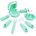OPTSPTOY 9PCS Plastic Simulation Dentist Play Set Medical Kit Pretend Toy for Kids Hygienic Habbit Cultivation Role Play Game for Children 6 Colors PurplePinkYellowGreen Simple OPP Bag Packaging Green - Image 4