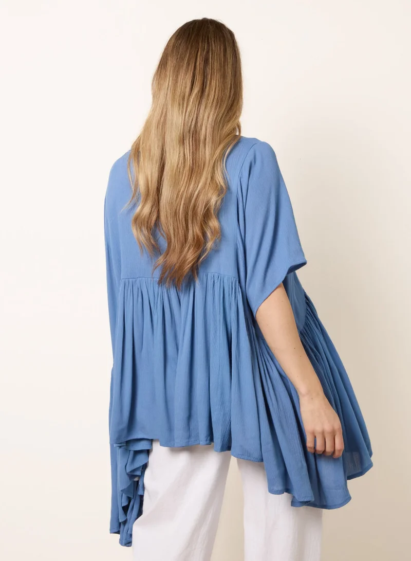 بلو فانيلا Gathered Oversized Top