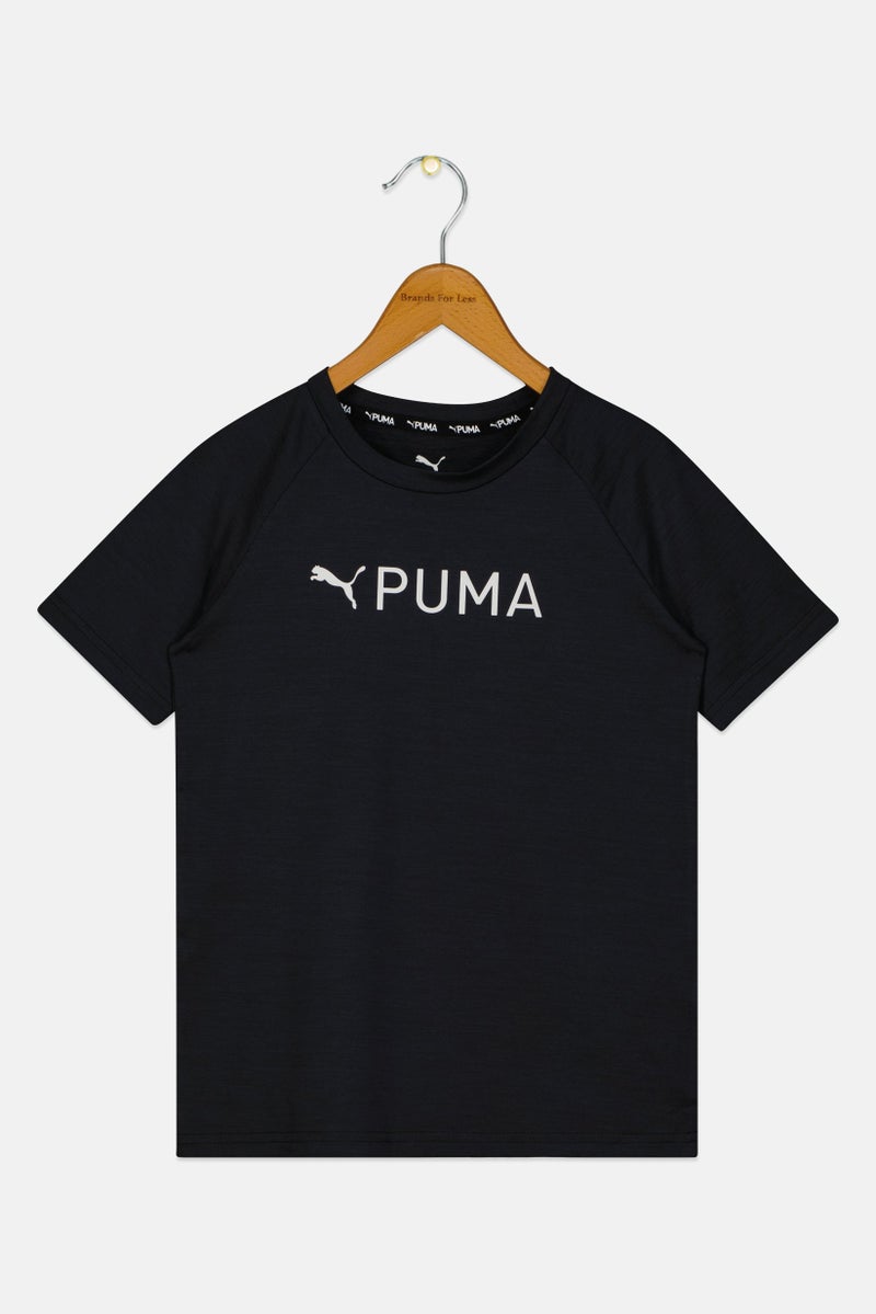 PUMA Kids Boy Sportswear Fit Short Sleeve Running T-Shirt, Black - Image 1