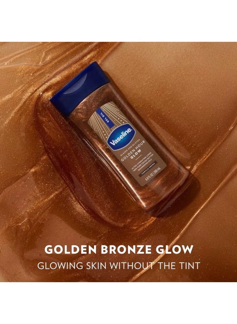 Vaseline Glazed & Glisten Golden Hour Body Gel Oil 200ml | Vanilla Cocoa Glow | Shimmering Body Oil | With Ultra-Hydrating Lipids & 100% Pure Cocoa Butter - Image 5