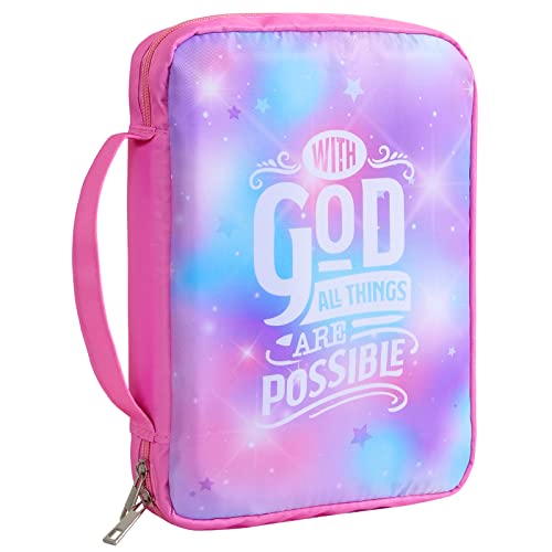 ICOSY Bible Cover Case for Women Girls Kids Bible Case Large Bible Tote Bag with Handle Bible Journaling Supplies for Kids Bible Cover for Bible Study Accessories Supplies - Image 1