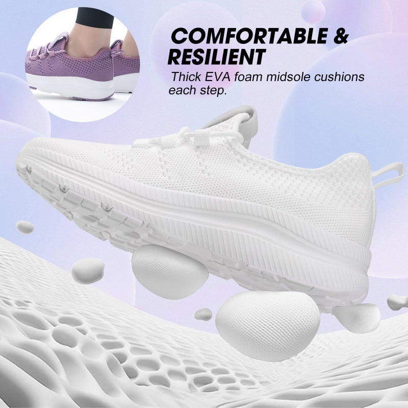 ZOVE Wide Toe Box Shoes Women Extra Wide Width Sneakers Ultra Light Road Running Shoes Non-Slip Tennis Sneakers Breathable Walking Athletic 8803 White 39 - Image 4