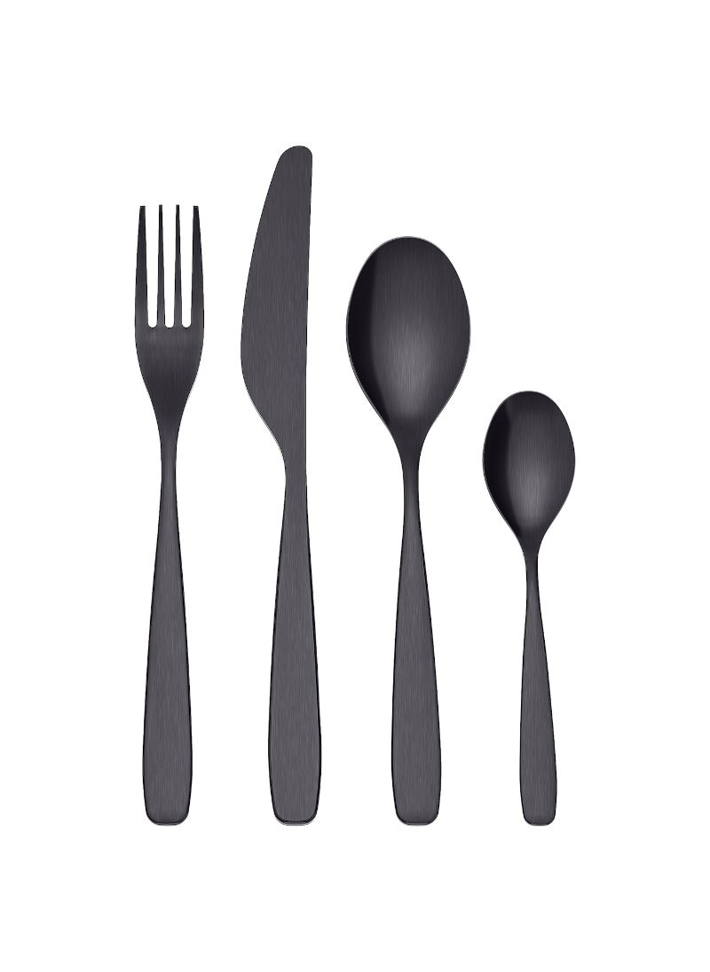 24 Piece Cutlery Set, Black