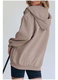 NIBEMINENT Women's Cute Hoodies Girls Fall Jackets Oversized Sweatshirts Casual Drawstring Zipper Hoodies with Pockets  - Image 3