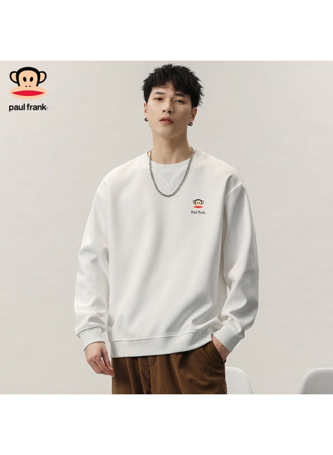 Paul Frank Men's Gray Crewneck Sweatshirt Autumn Winter Fleece Lined Thickened Loose Casual Top Black Regular Fit M - Image 3