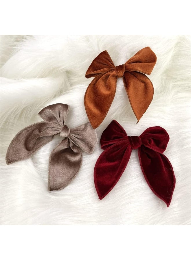 Sugarmelon Velvet Fable Bow Hair Clips Baby Girls Women Large Velvet Cheer Hair Bows Barrettes Accessories for Toddler Kids Teen Girls - Image 5