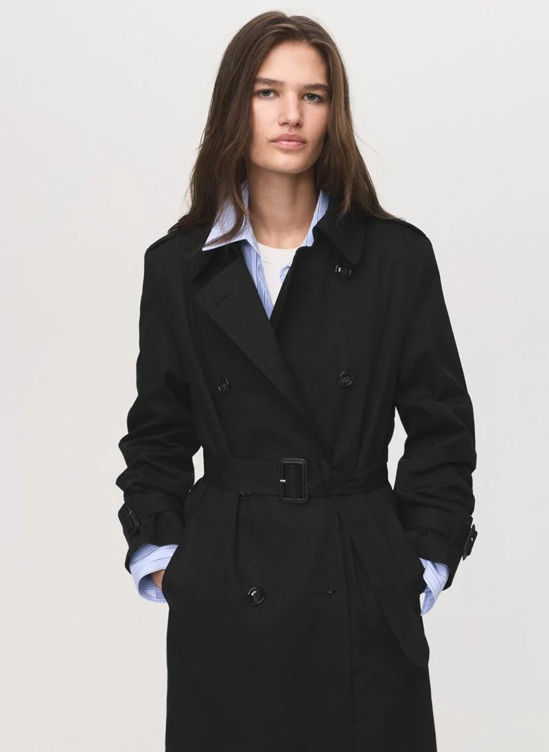 MANGO Classic trench coat with belt