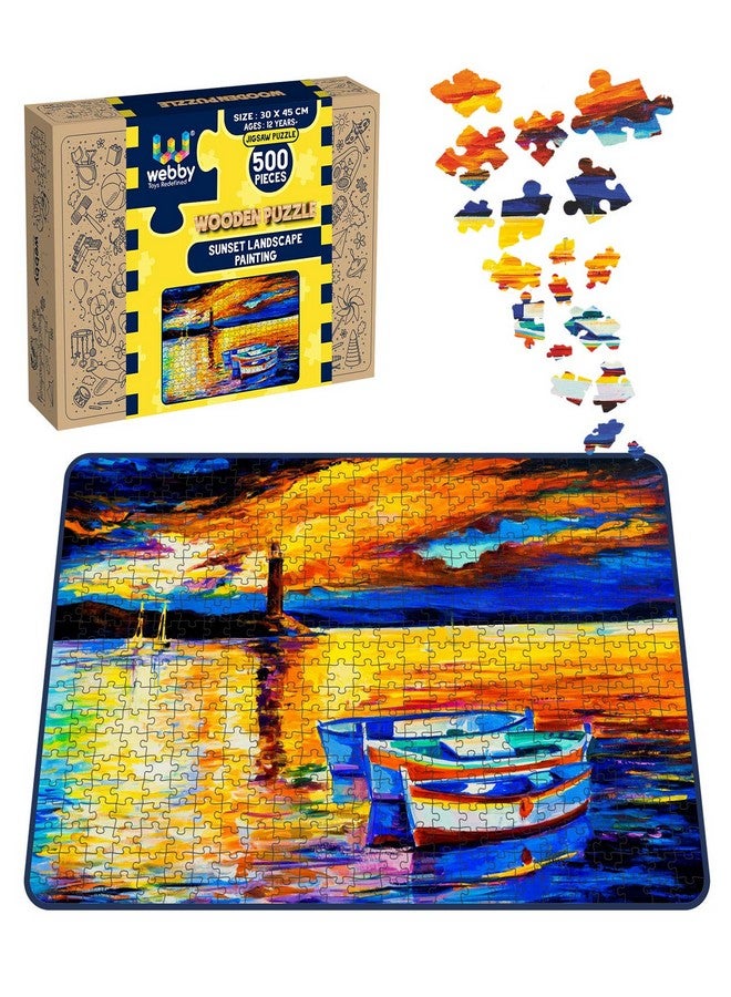 ويبي أحجية الصور المقطوعة الخشبية من ويبي كيدز، لوحة منظر طبيعي لغروب الشمس، ٥٠٠ قطعة - Image 2