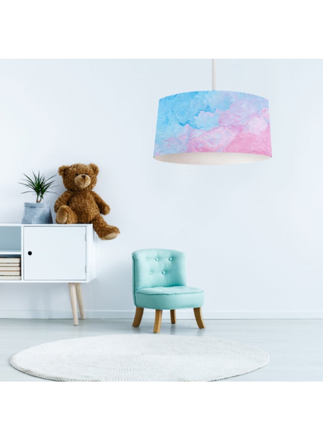 نجفة اطفال مطبوع قطر 42 بسلك شفاف ورذاذ اوف وايت كهربه 3 لمبة