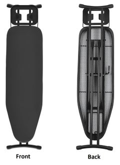 ESSENTIALS 360 Strong 110x30cm Wobble Free Ironing Board , Adjustable Height, Foldable with Jumbo Slicone Paded Iron Rest, Heavy Duty 32mm and 25mm Metal Frame , Space-Saving for Home, Laundry Room, Dorm Use – Black  - Image 5