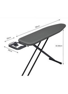 ESSENTIALS 360 Strong 110x30cm Wobble Free Ironing Board , Adjustable Height, Foldable with Jumbo Slicone Paded Iron Rest, Heavy Duty 32mm and 25mm Metal Frame , Space-Saving for Home, Laundry Room, Dorm Use – Black  - Image 2